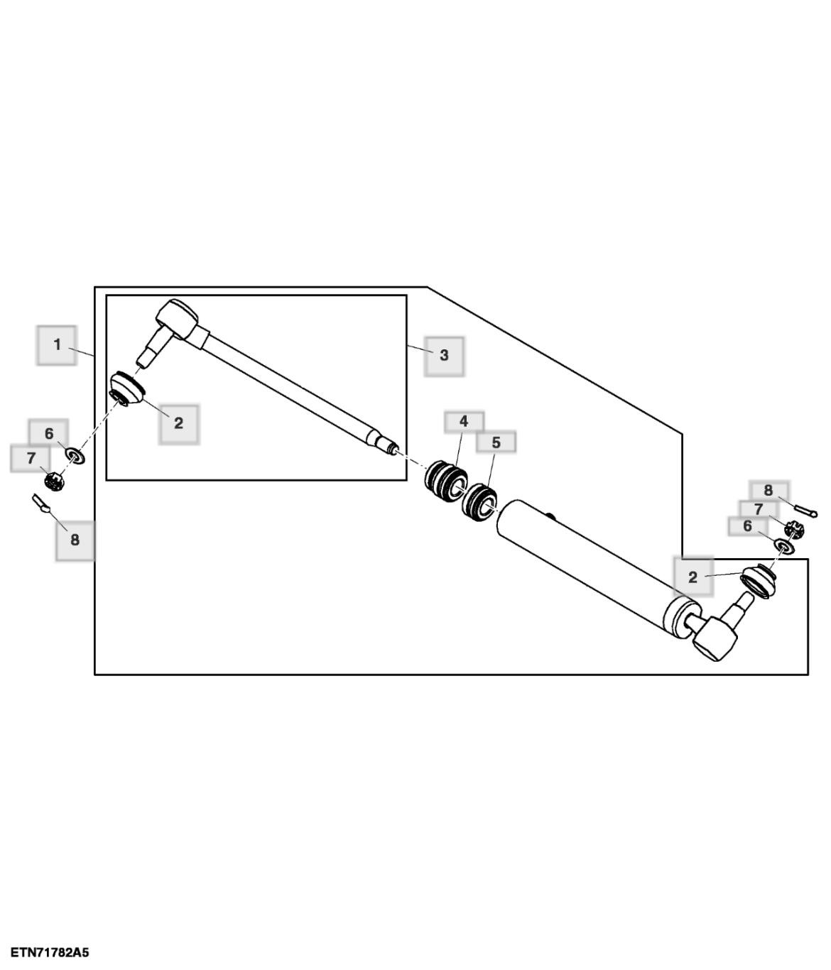 Xylanh thủy lực, truyền động phía trước